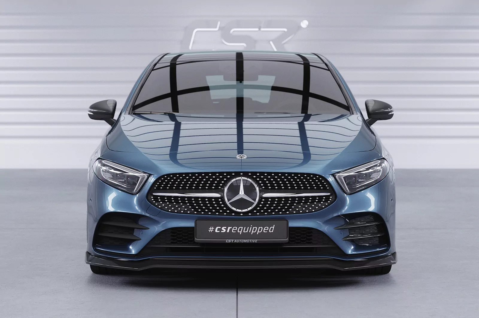 Cup-Spoilerlippe mit ABE für Mercedes Benz A-Klasse 177 A35 AMG/AMG-Line CSL664 Schwarz Strukturiert