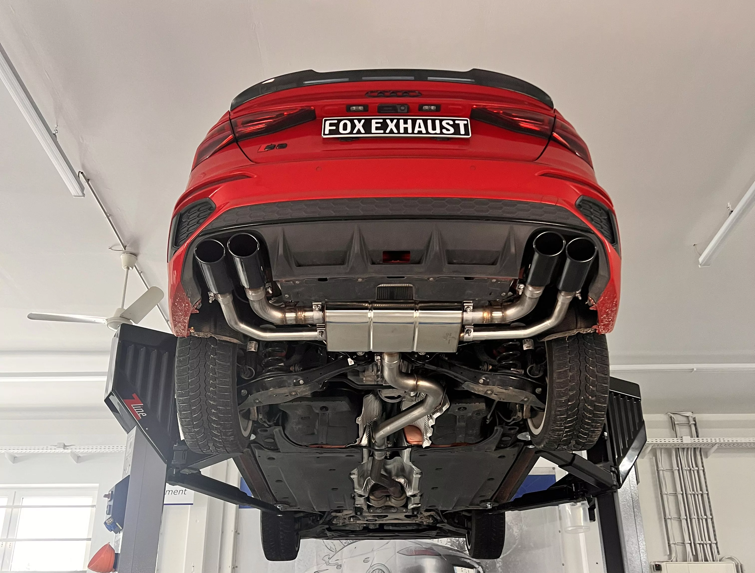 Audi S3 GY - Limousine  Halbanlage ab OPF mit Abgasklappen - 2x106x71 Typ 32 rechts/links Endrohre schwarz emalliert