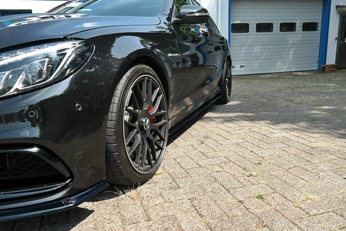 Seitenschweller Ansatz Passend Für Passend Für Mercedes C-Klasse S205 63 AMG Kombi Schwarz Hochglanz Schwarz Hochglanz