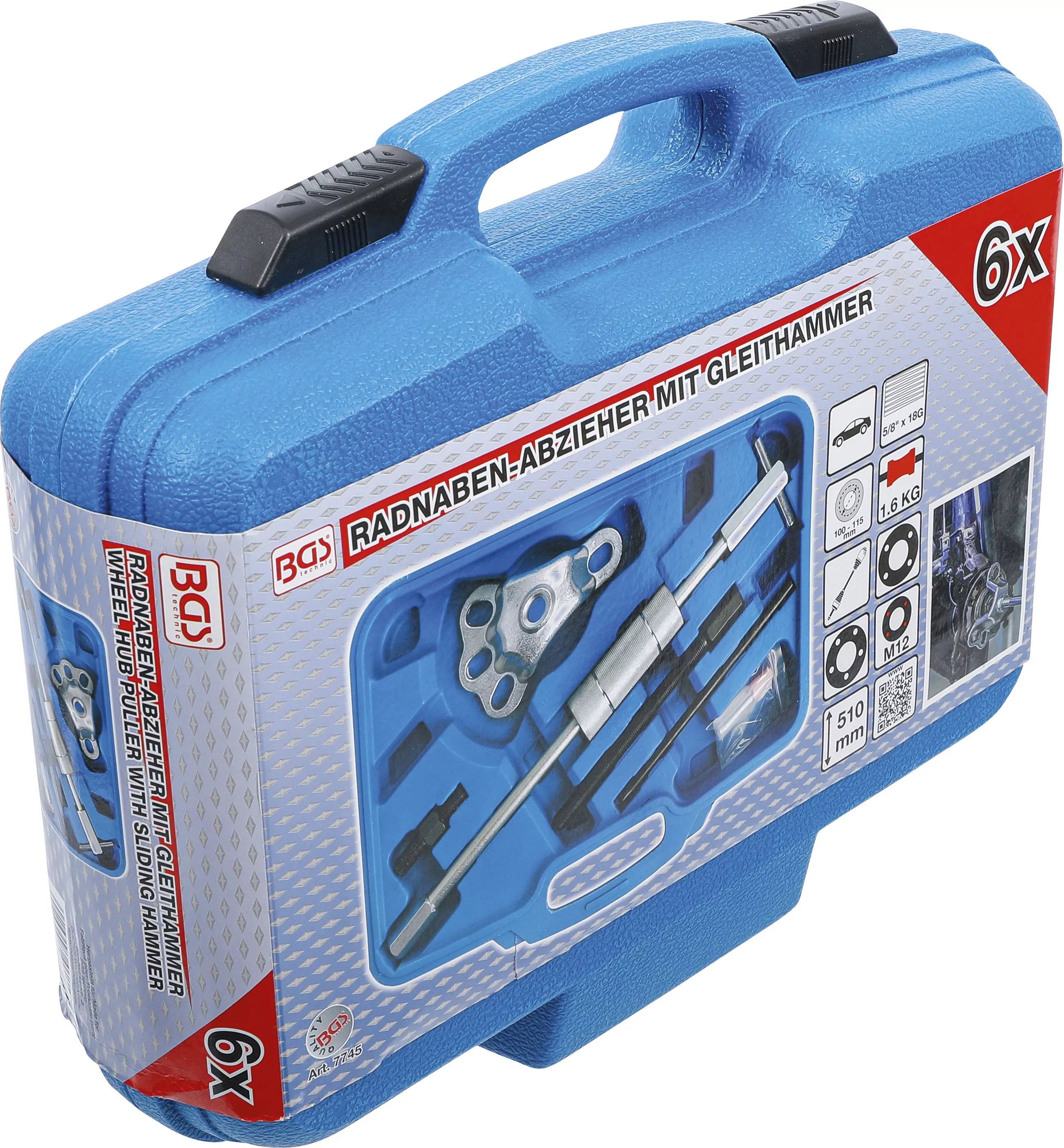 Radnaben-Abzieher mit Gleithammer | 6-tlg.