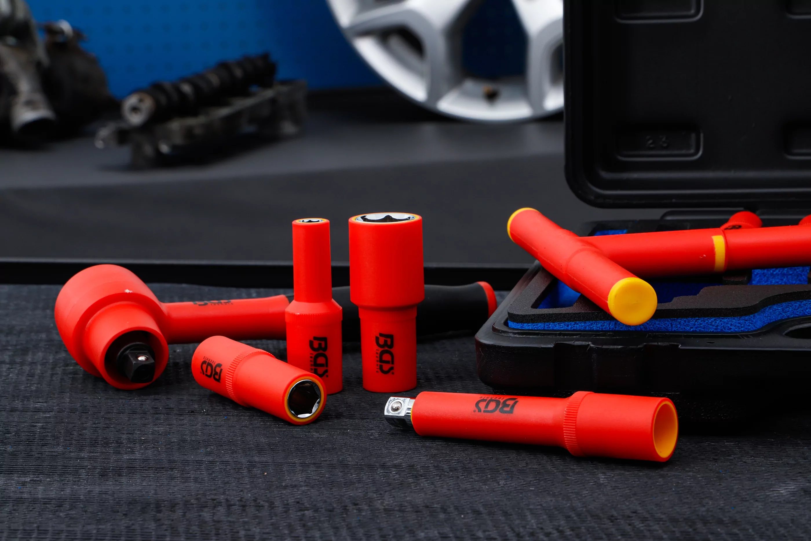 VDE-Steckschlüssel-Satz | Antrieb Innenvierkant 10 mm (3/8") | SW 7 - 22 mm | 12-tlg.