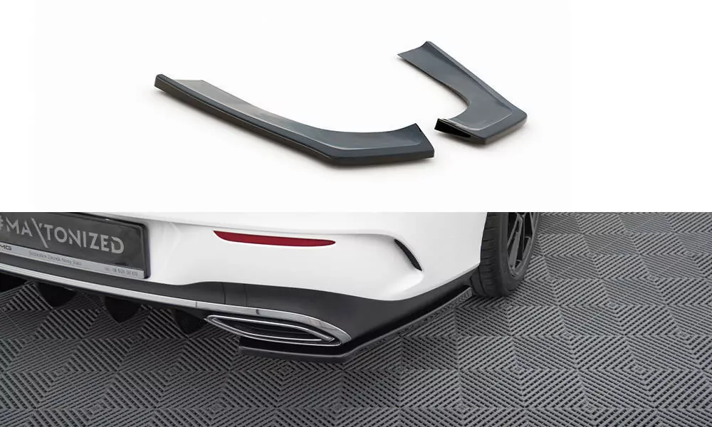 Heck Ansatz Flaps Diffusor Passend Für Mercedes-Benz CLA Shooting Brake AMG-Line X118 Schwarz Hochglanz