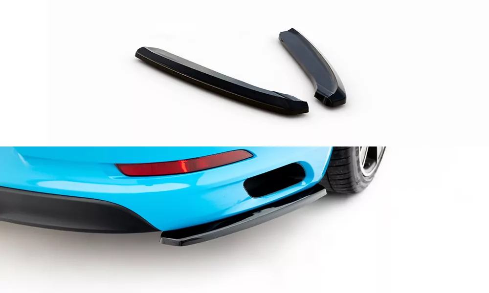 Heck Ansatz Flaps Diffusor Passend Für Porsche 911 Carrera 991 Schwarz Hochglanz