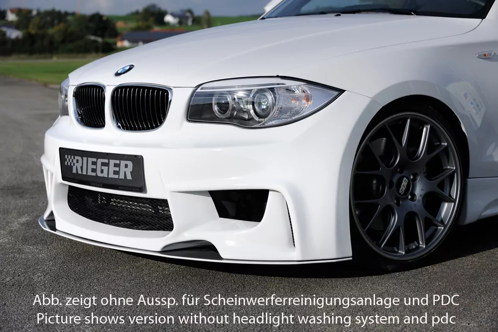 Rieger Spoilerstoßstange für BMW 1er E82, E88  (182 / 1C) | Cabrio 10.07- für flache Version der SWRA