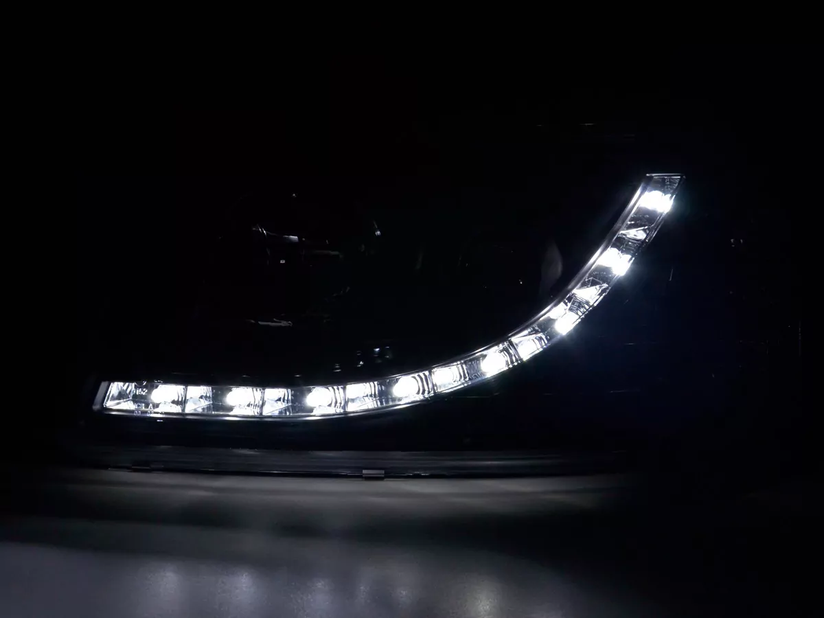 Scheinwerfer Set Daylight LED Tagfahrlicht VW Bus T5 Bj. 03-09 schwarz