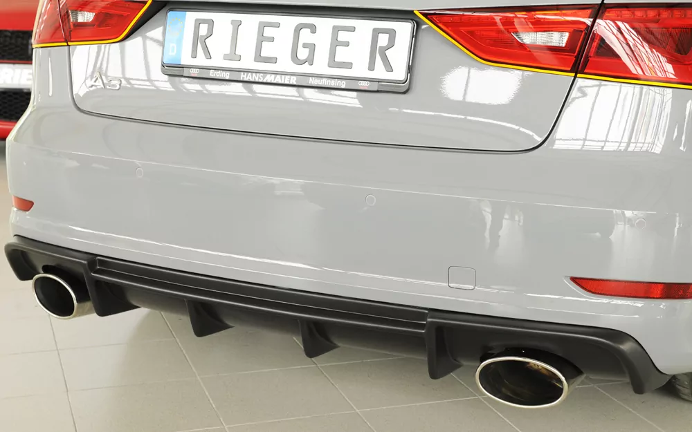 Rieger Heckeinsatz für Audi A3 (8V) - 5-tür. (Limousine 8VS) 07.12-08.16 (bis Facelift) carbon optik