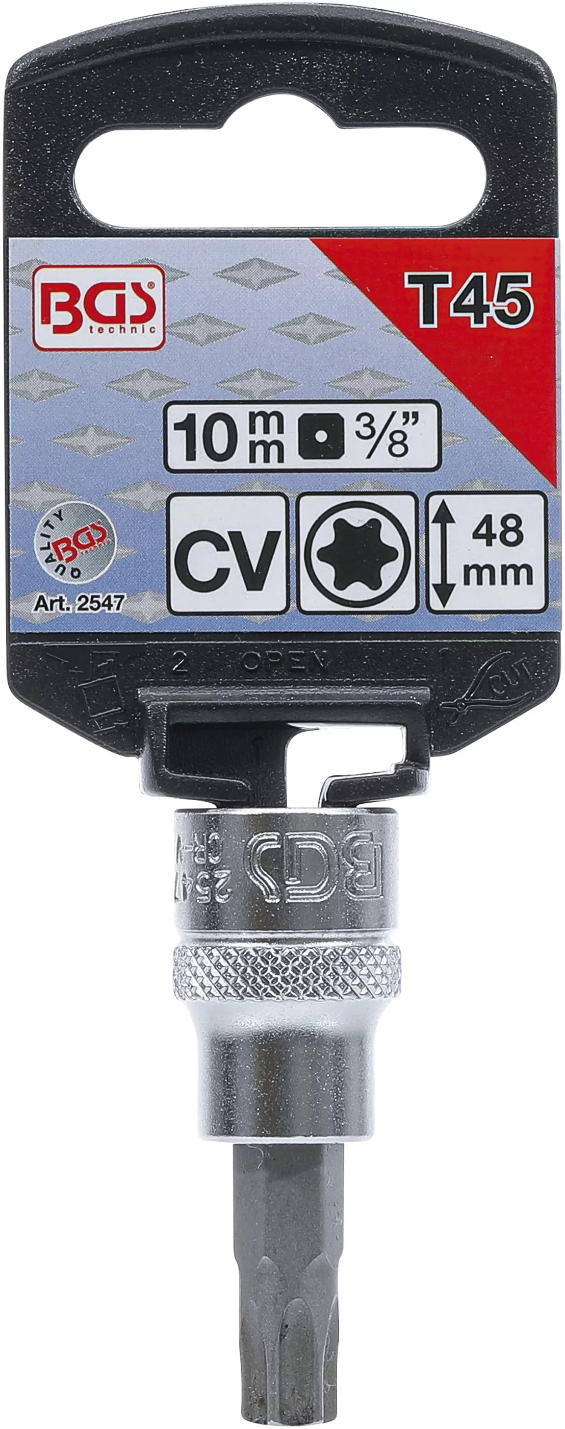 Bit-Einsatz | Antrieb Innenvierkant 10 mm (3/8") | T-Profil (für Torx) T45