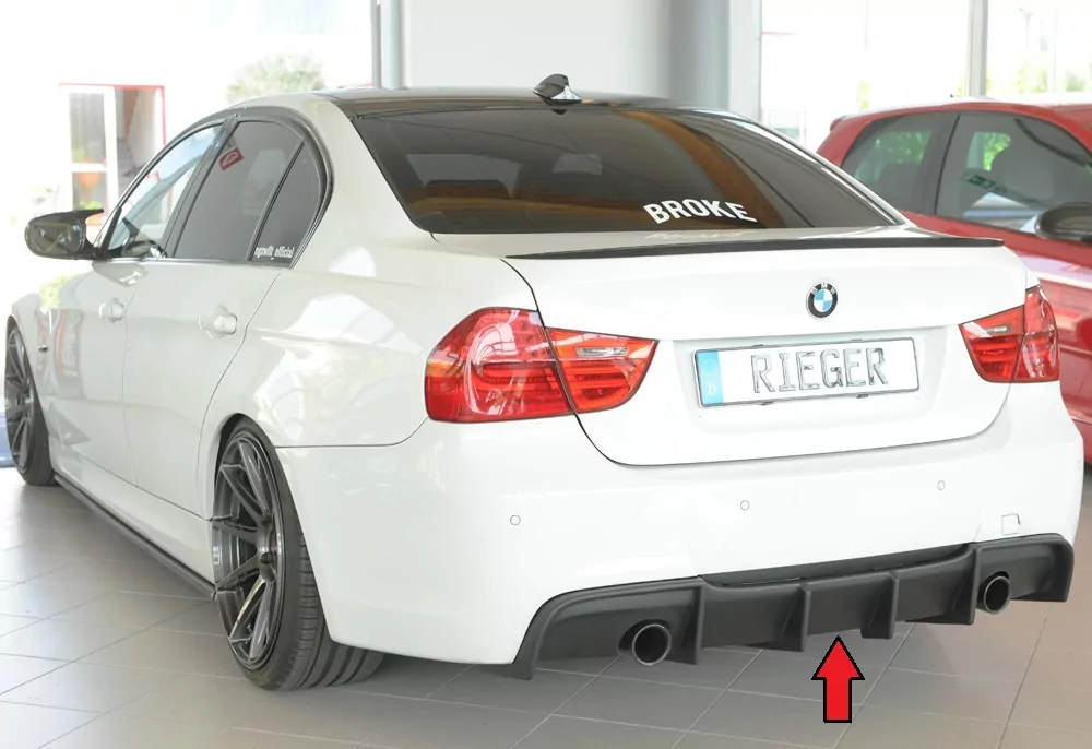 Rieger Heckeinsatz matt schwarz für BMW 3er E91 Touring 09.08- (ab Facelift) LCI