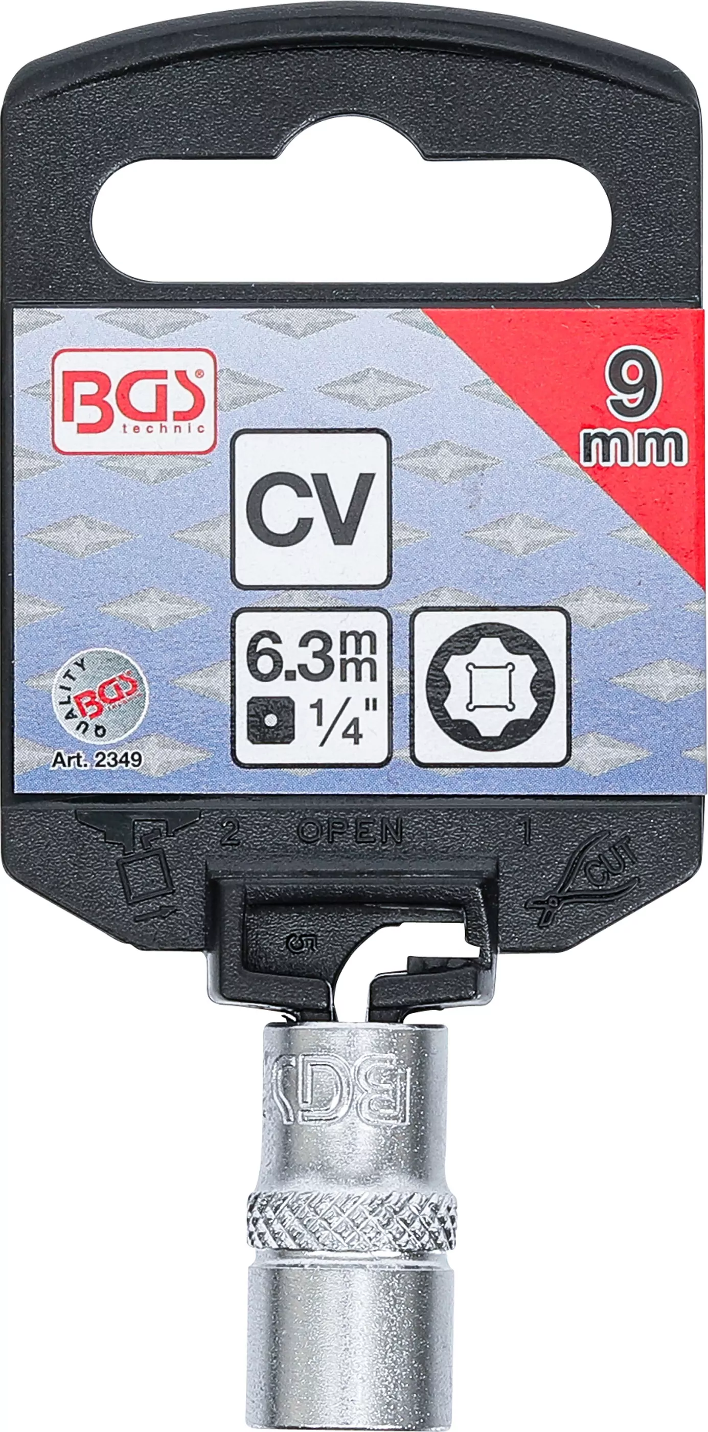 Steckschlüssel-Einsatz Super Lock | Antrieb Innenvierkant 6,3 mm (1/4") | SW 9 mm