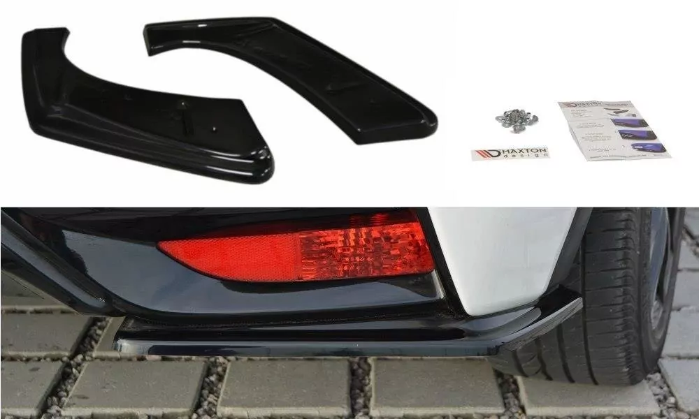 Heck Ansatz Flaps Diffusor Passend Für Diffusor Passend Für Honda Civic Mk9 FL Schwarz Hochglanz Schwarz Hochglanz
