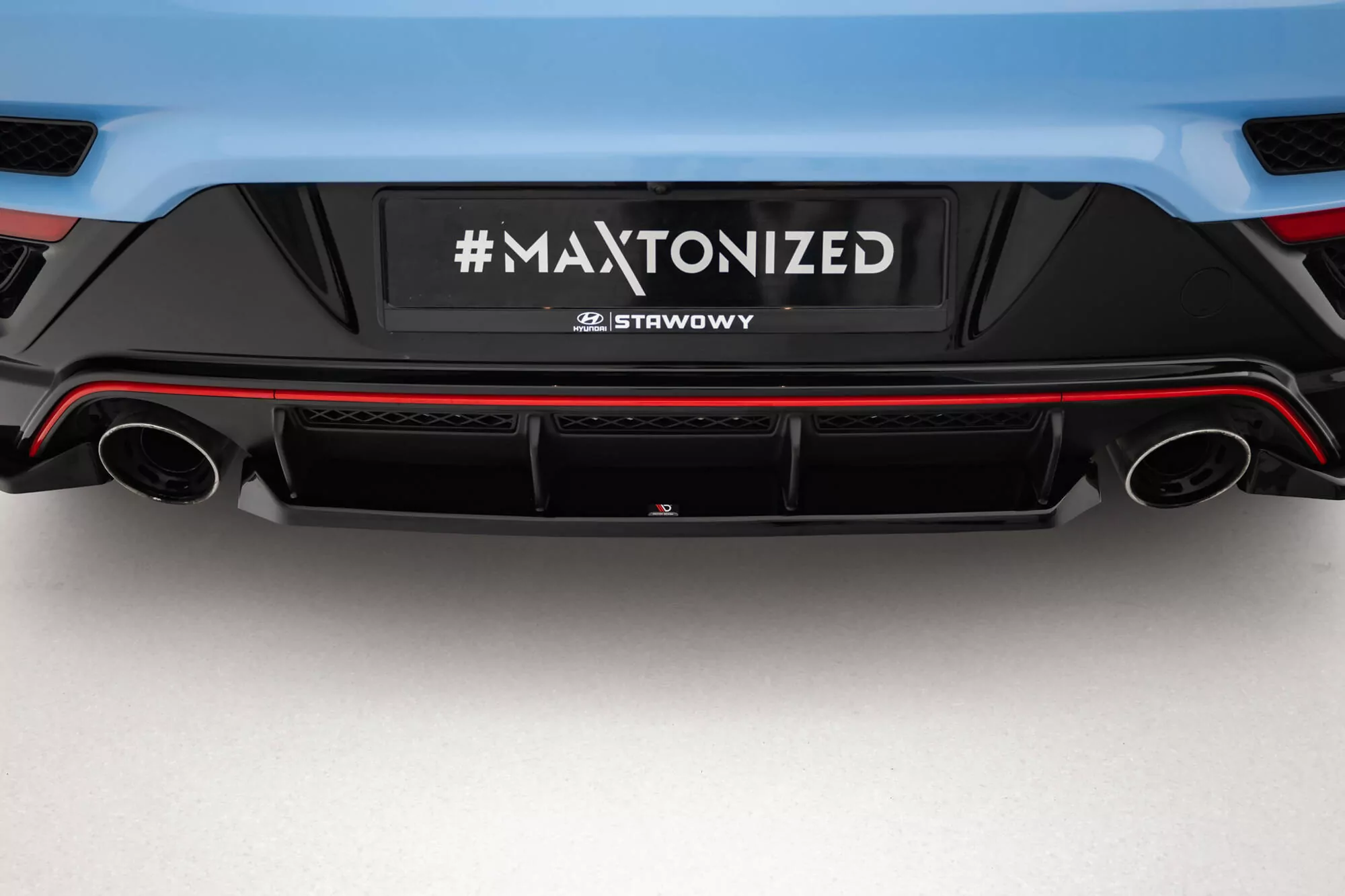 Mittlerer Diffusor Heck Ansatz Für Hyundai Veloster N Mk2 Schwarz Hochglanz
