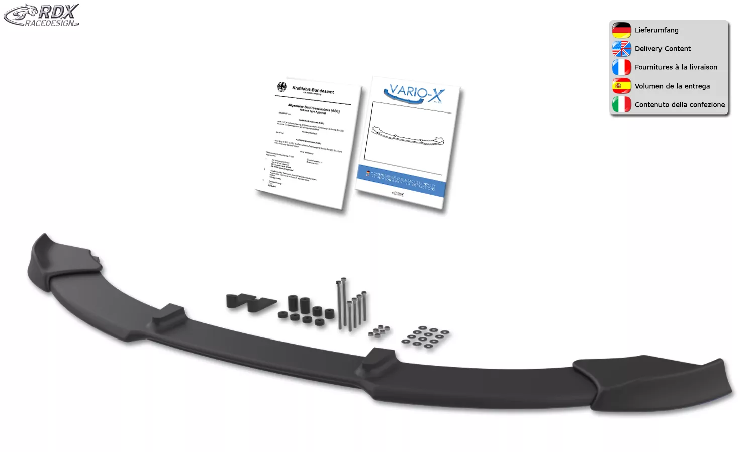 RDX Frontspoiler VARIO-X für BMW 3er E46 Coupe / Cabrio 2003+ Frontlippe Front Ansatz Vorne Spoilerlippe