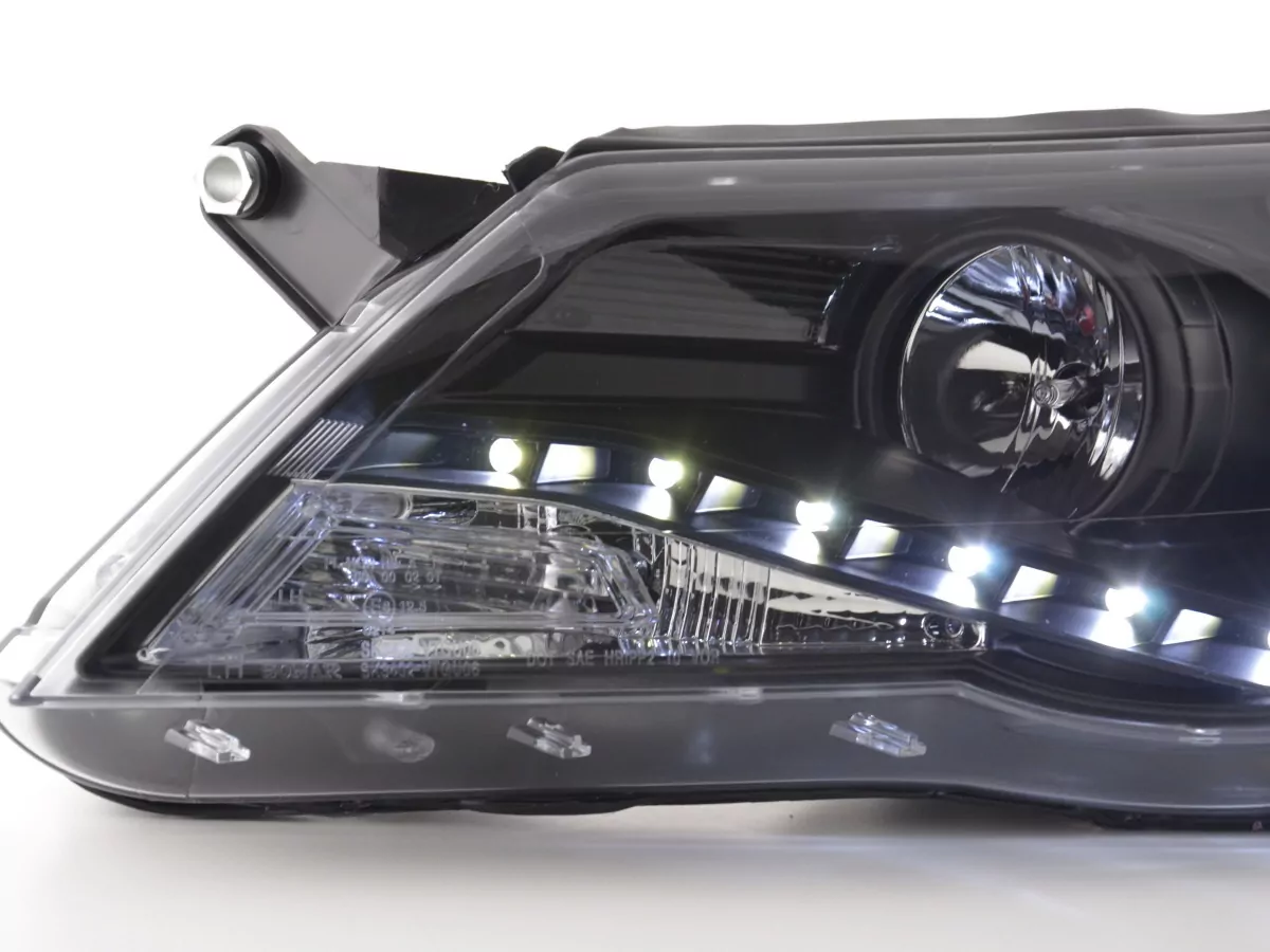 Scheinwerfer Set Daylight LED TFL-Optik VW Tiguan Bj. 07-11 schwarz für Rechtslenker