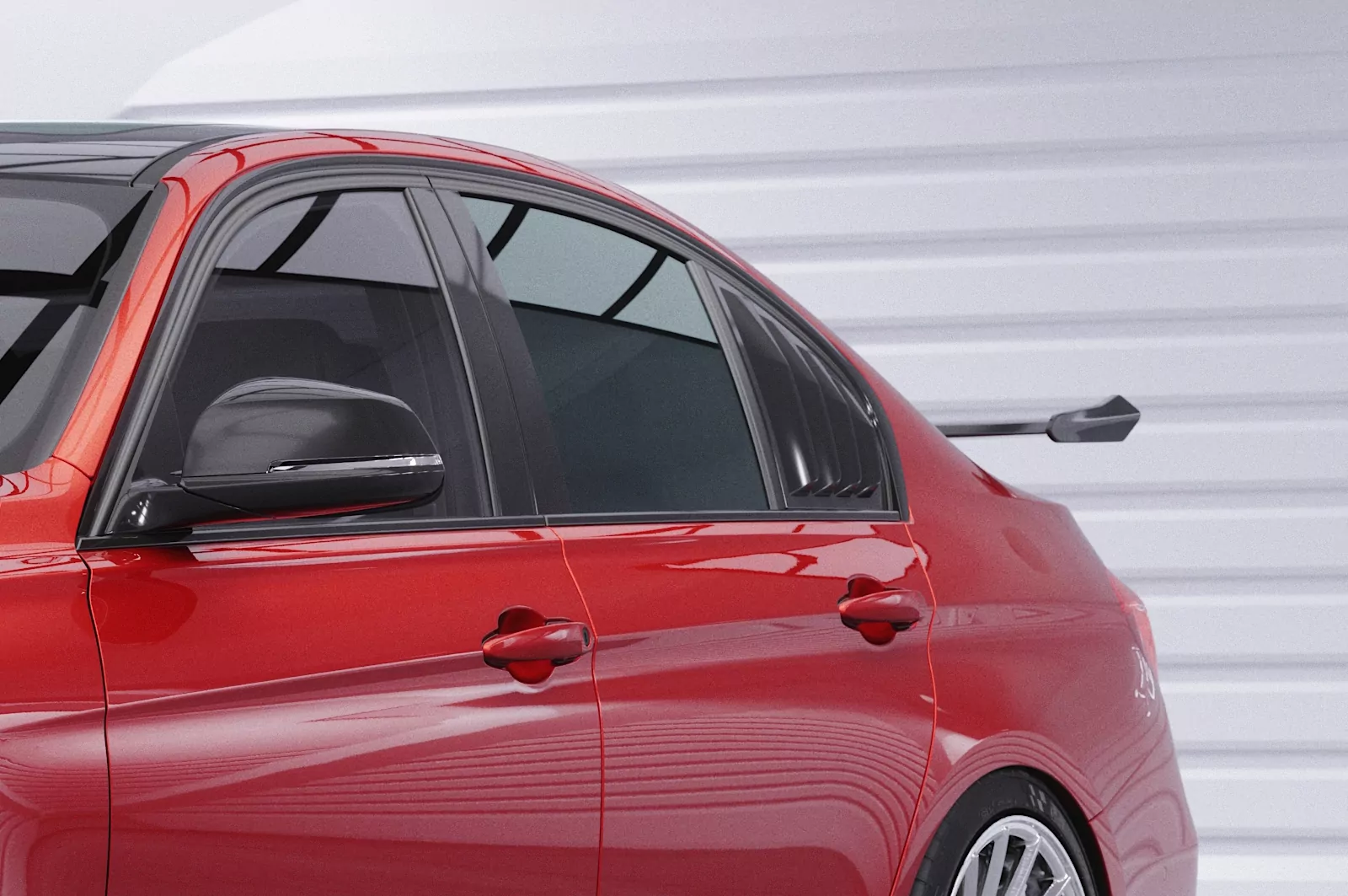 Seitenscheibenblenden für BMW 3er F30 Limousine SSB013 Schwarz Strukturiert