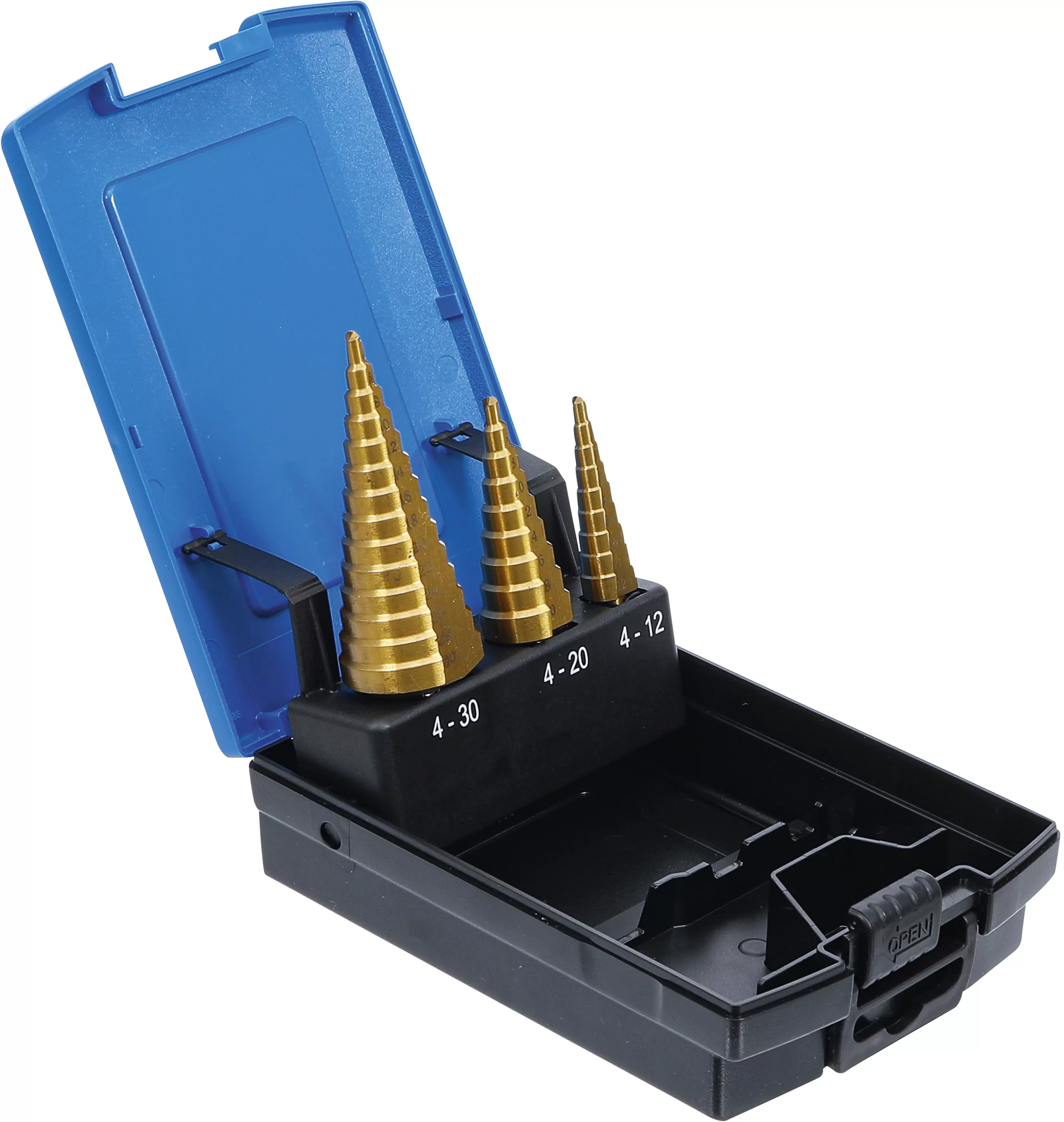 Stufenbohrer-Satz | titannitriert | Ø 4 - 30 mm | 3-tlg.