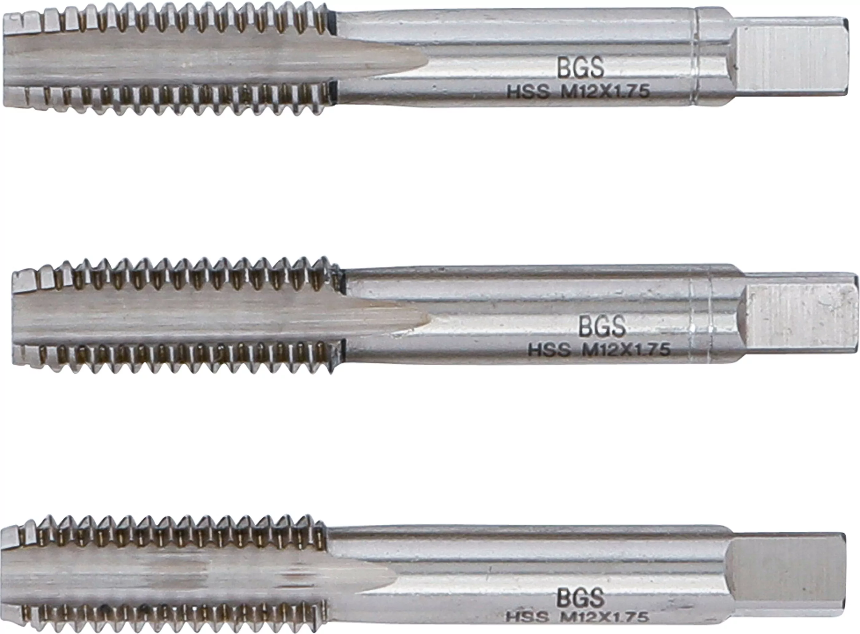 Gewindebohrer-Satz | Vor-, Mittel- und Fertigschneider | HSS-G | M12 x 1,75 mm | 3-tlg.