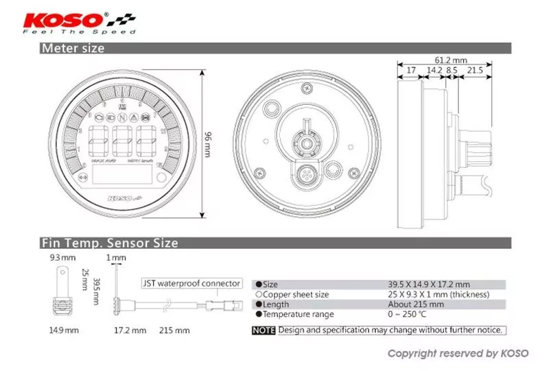 KOSO Drehzahlmesser/Tachometer, BMW RnineT 2017- mit ABE
