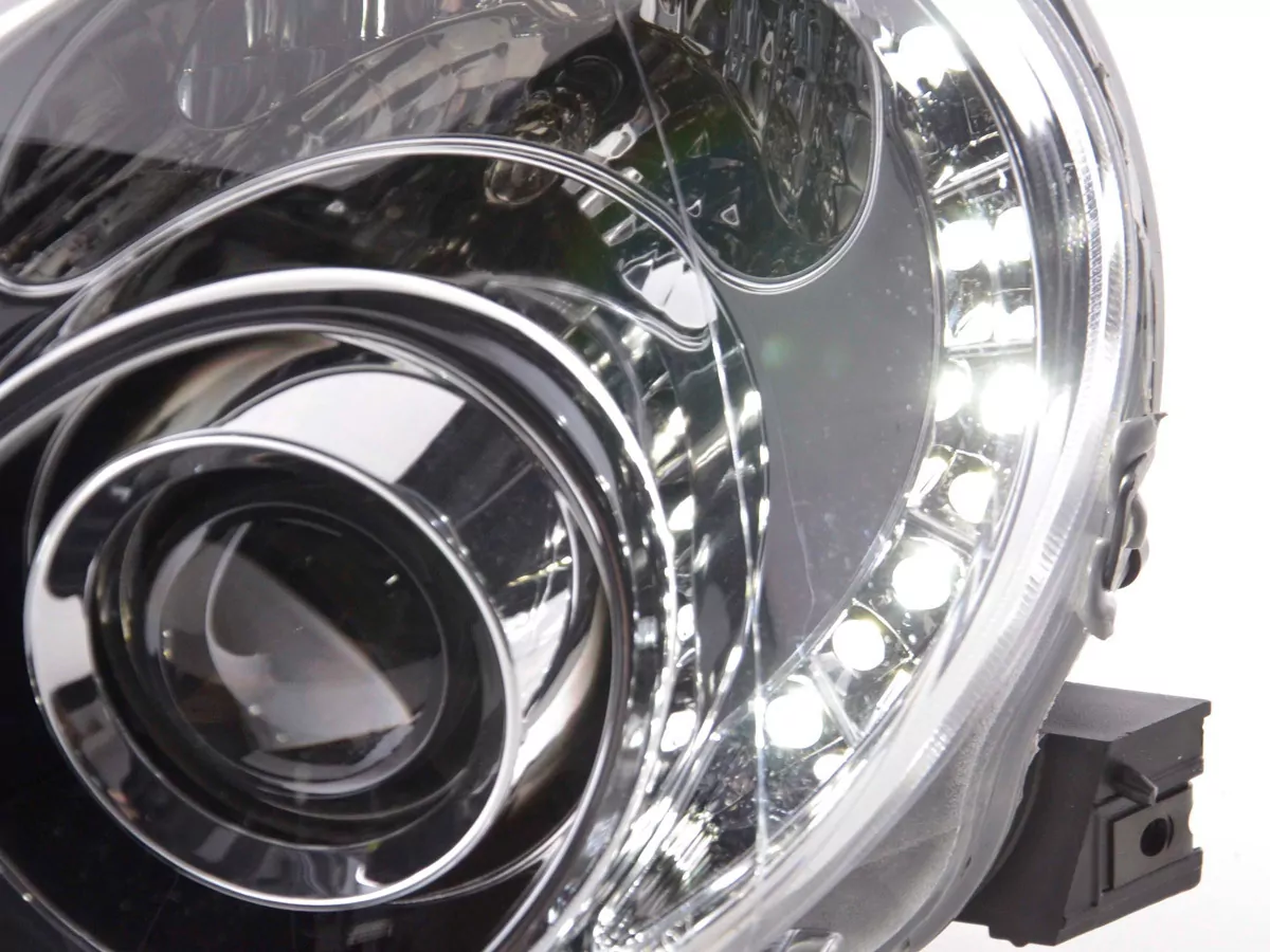 Scheinwerfer Set Daylight LED TFL-Optik Fiat 500 Bj. 07- chrom