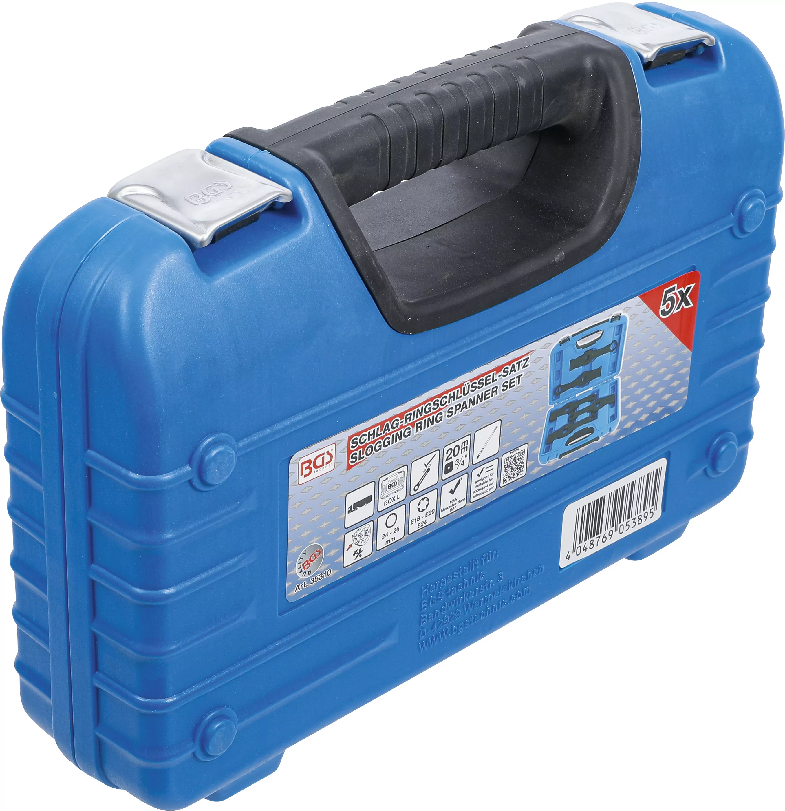 Schlag-Ringschlüssel-Satz | Zwölfkant / E-Profil (für Torx) | 5-tlg.