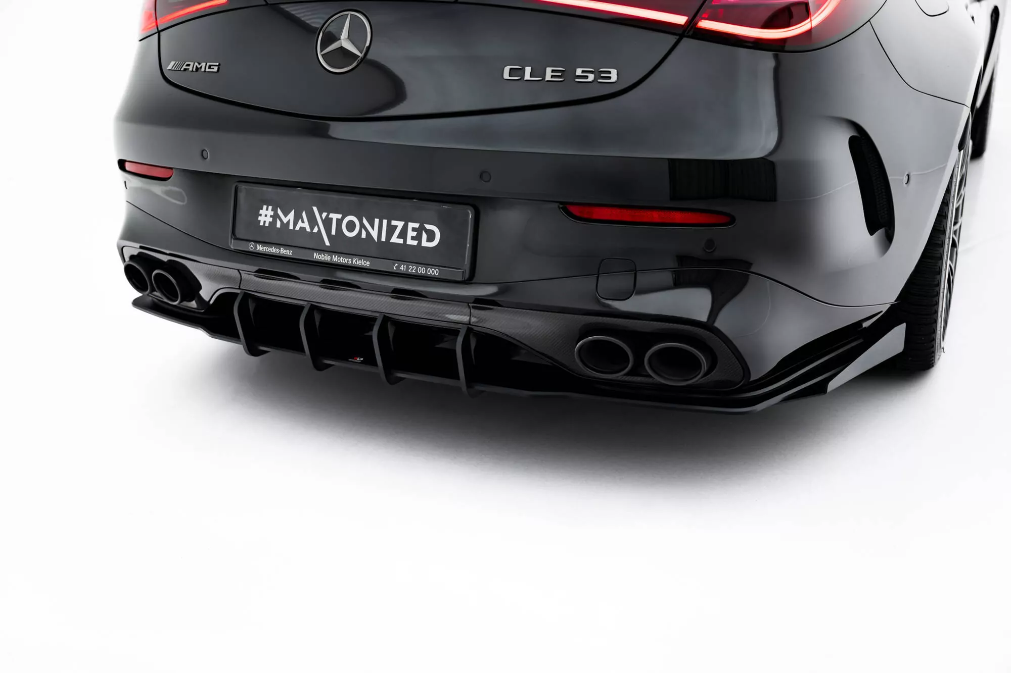 Street Pro Heckschürze +Flaps Für Mercedes-AMG CLE 53 C236 Schwarz Hochglanz