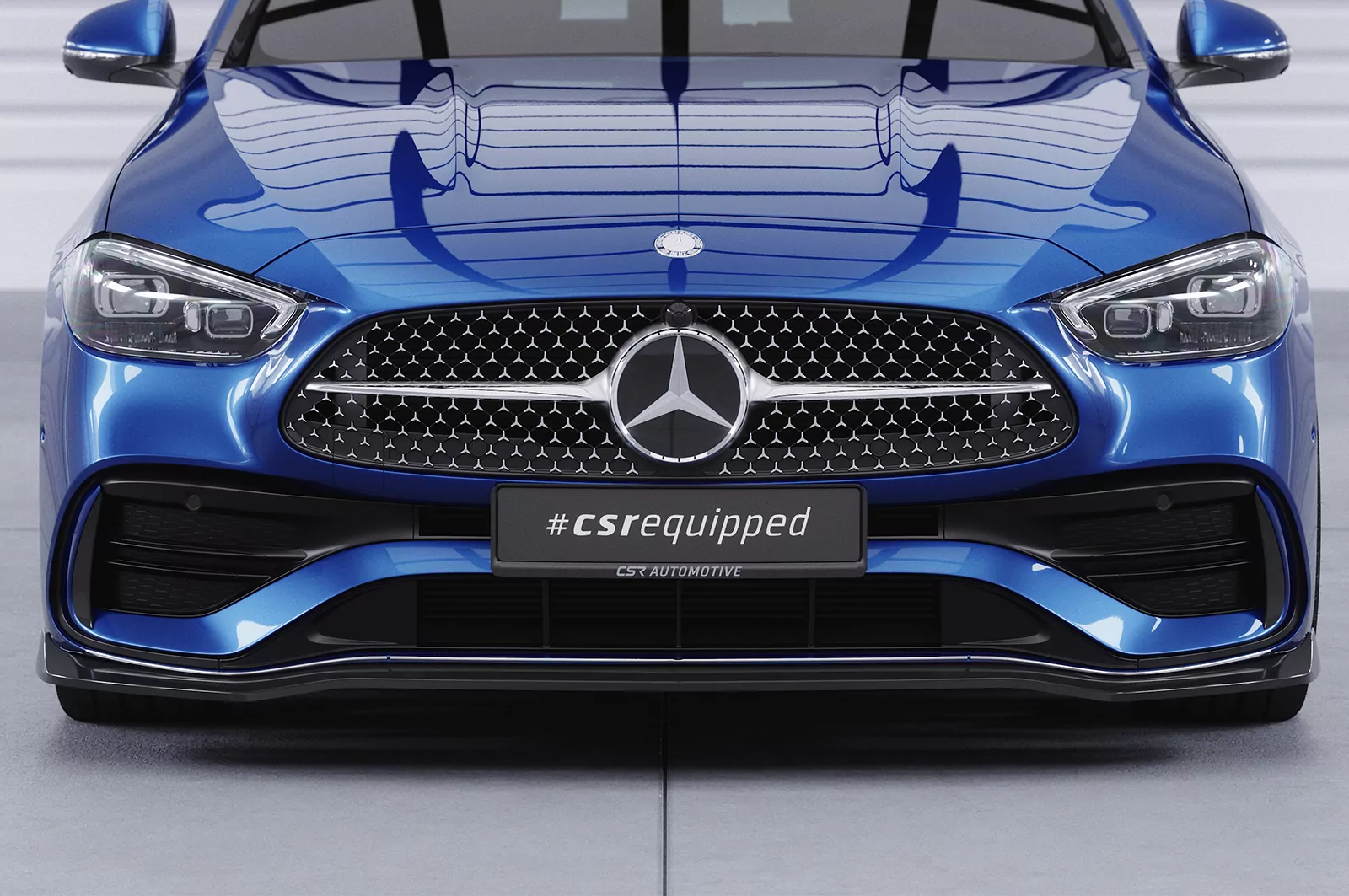 Cup-Spoilerlippe mit ABE für Mercedes Benz C-Klasse W206 / S206 AMG-Line CSL641 Schwarz Strukturiert