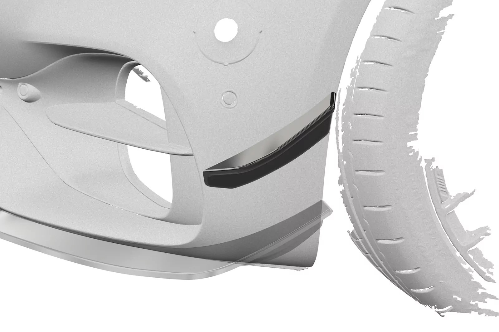 Performance Flaps für Mercedes-Benz AMG GT (190) FP034 Schwarz Strukturiert