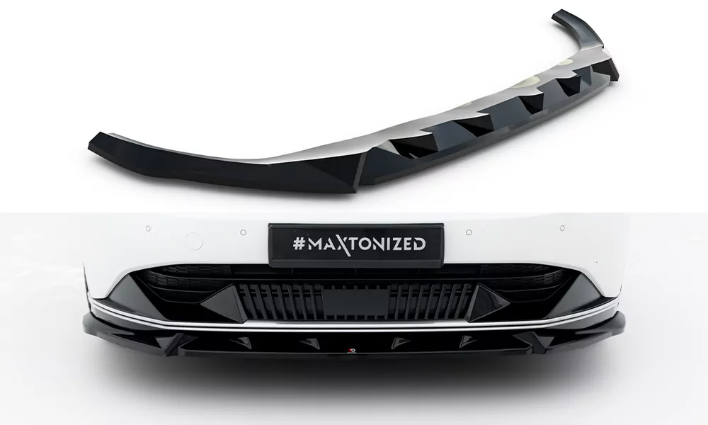 Front Ansatz Für Kia EV6 Mk1 Schwarz Hochglanz