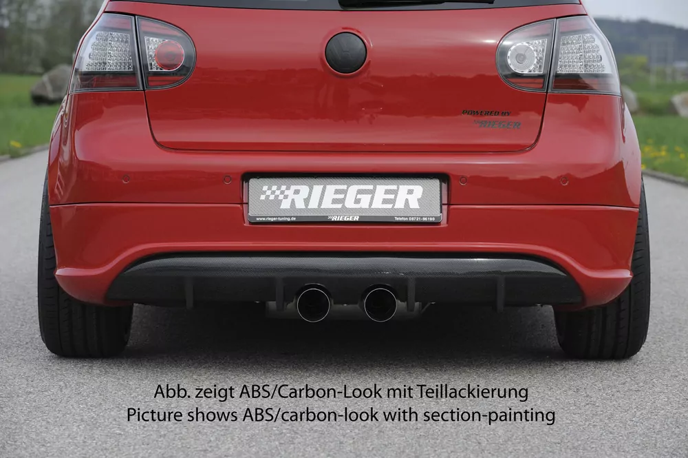 Rieger Heckschürzenansatz für VW Golf 5 - GTI  R-Look (Golf 5 u. Golf 5 GTI) carbon optik