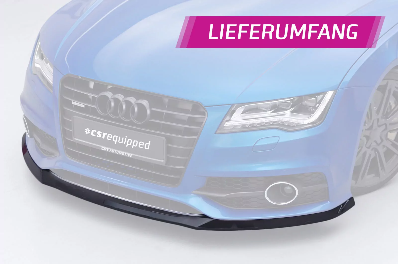 Cup-Spoilerlippe mit ABE für Audi A7 S-Line / S7 C7 (Typ 4G) CSL607 Schwarz Strukturiert