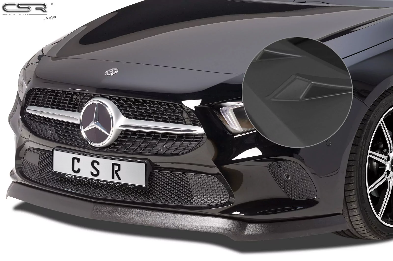 Cup-Spoilerlippe mit ABE für Mercedes Benz A-Klasse W177 Lackierfreundlich (schwarz matt)