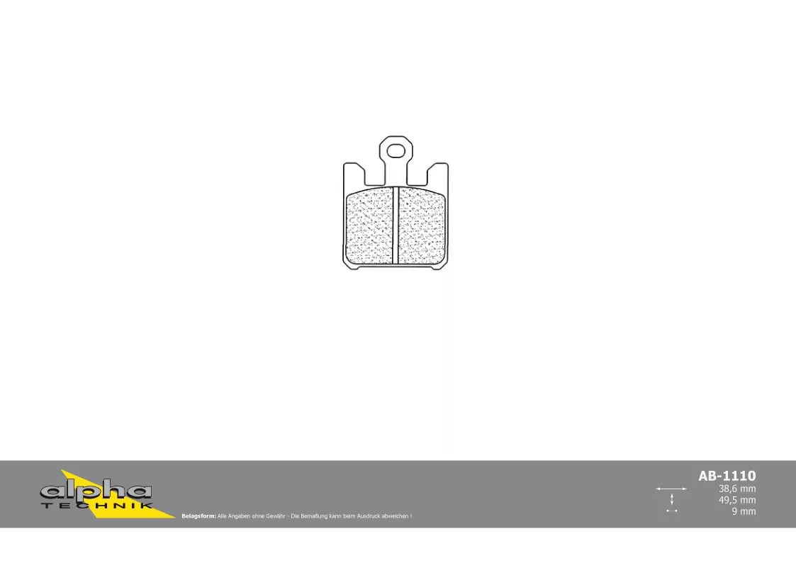 ALPHA TECHNIK Bremsbelag Racing ohne ABE