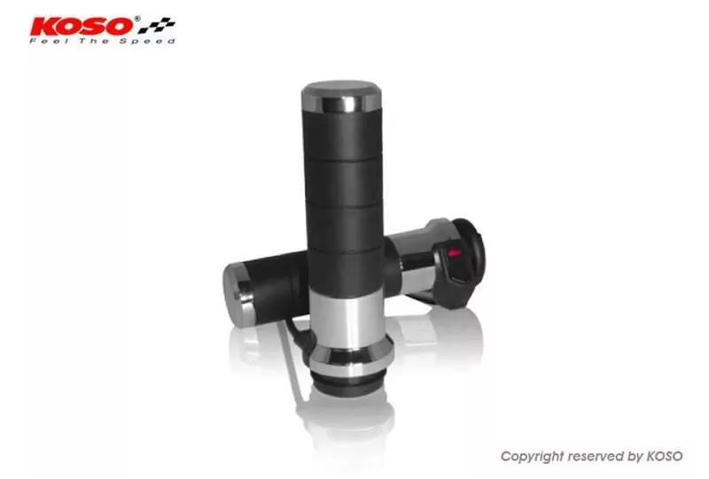 KOSO Heizgriffe Titan-X für Harley Davidson mit integriertem Schalter, chrom oder schwarz