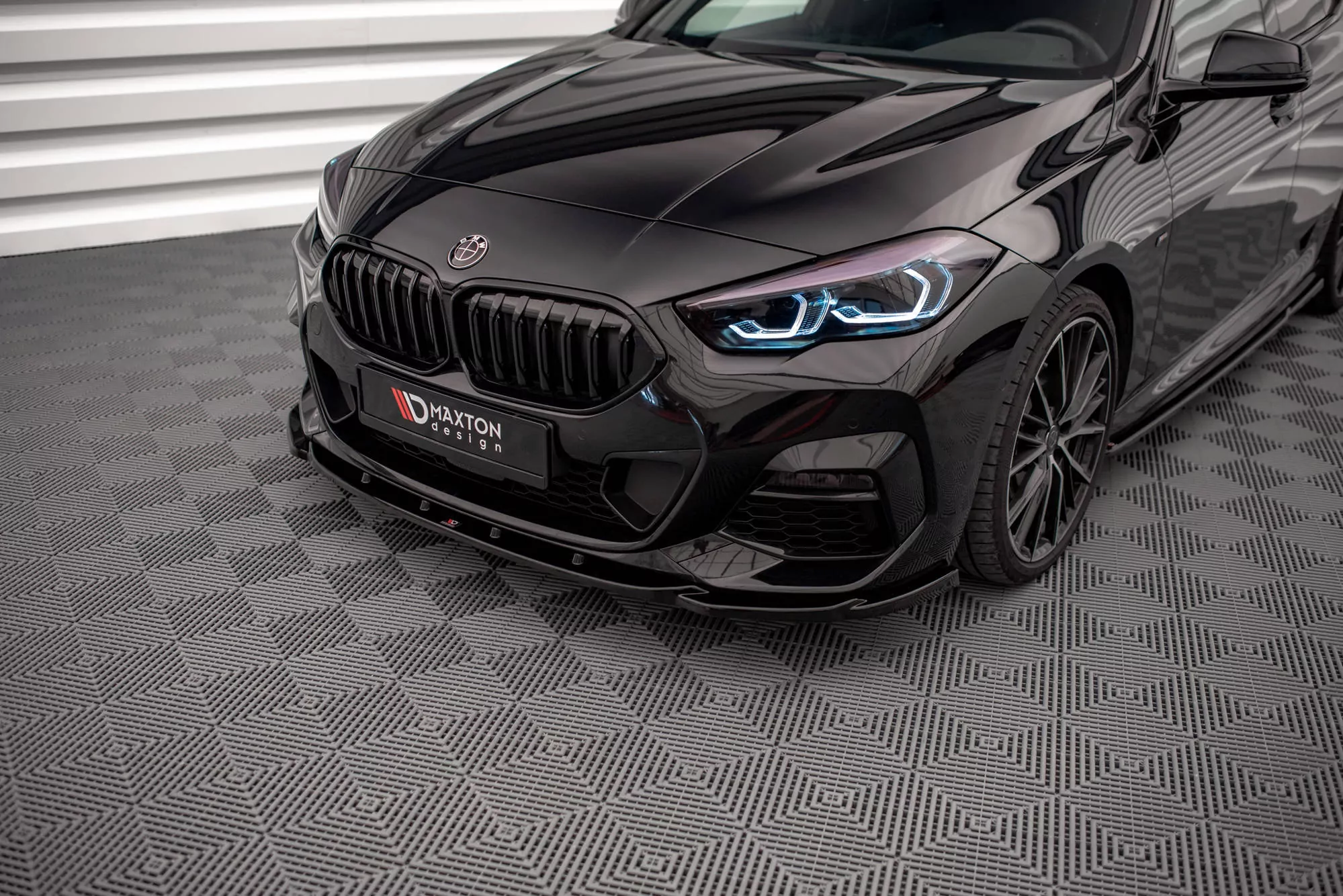 Front Ansatz V.1 Für BMW 2 Gran Coupe M-Paket / M235i F44 Schwarz Hochglanz