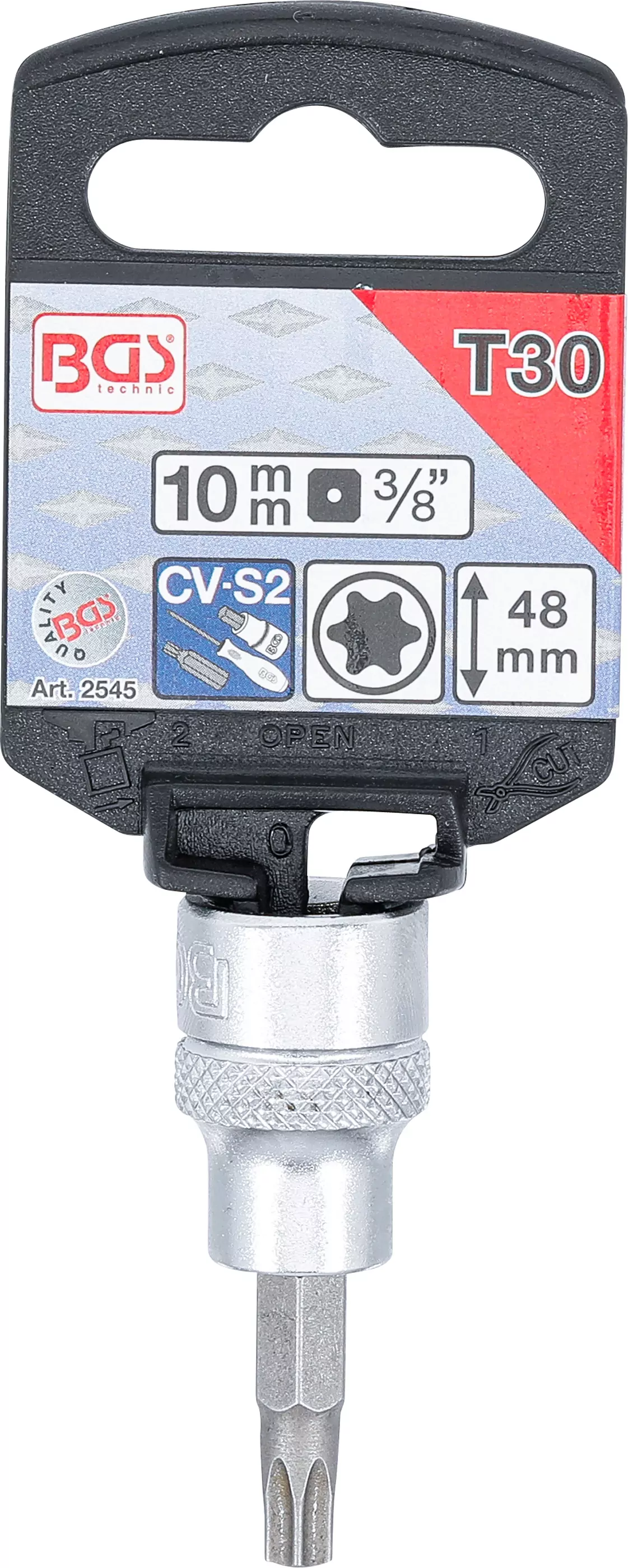 Bit-Einsatz | Antrieb Innenvierkant 10 mm (3/8") | T-Profil (für Torx) T30