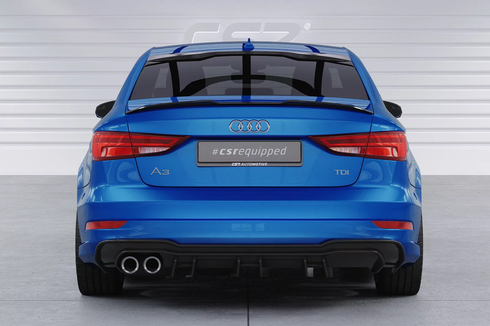 Heckansatz für Audi A3 8V S-Line Limo / Cabrio HA448 Schwarz Strukturiert