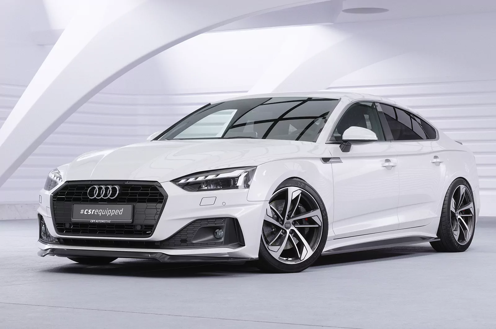 Cup-Spoilerlippe mit ABE für Audi A5 F5 Basis / Advanced CSL562 Schwarz Strukturiert