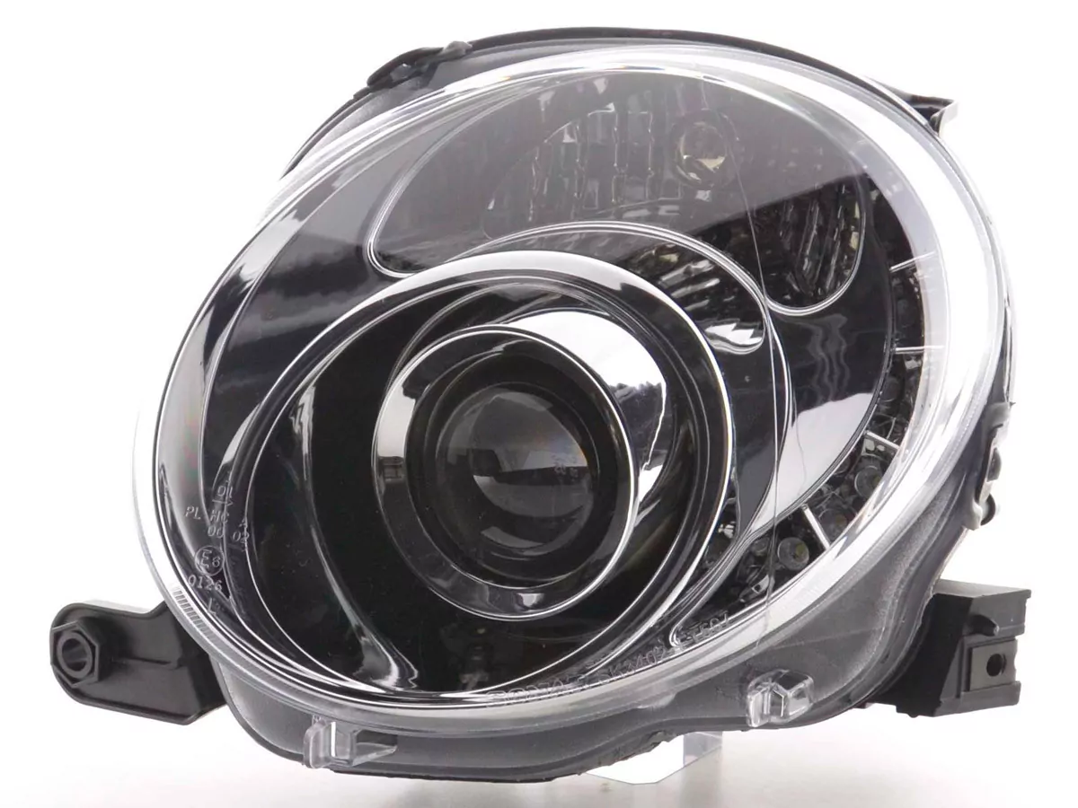Scheinwerfer Set Daylight LED TFL-Optik Fiat 500 Bj. 07- chrom
