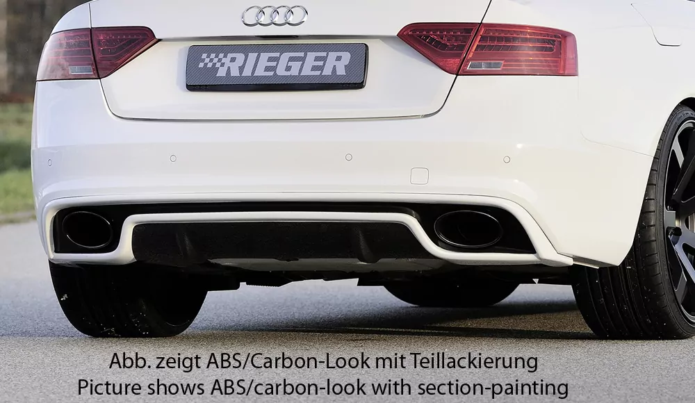 Rieger Heckeinsatz für Audi A5 (B8/B81) - Coupé 10.11-06.16 (ab Facelift) carbon optik