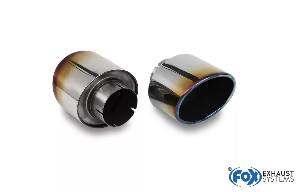 Hyundai i30N Performance + Fastback  Endrohre passend auf den originalen Endschalldämpfer - 129x106 Typ 32 rechts/links mit eingefärbten Rand