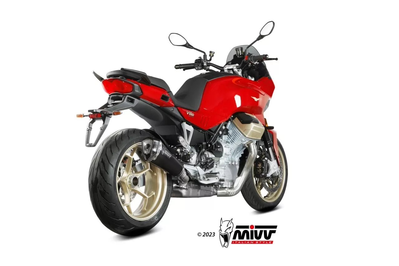 MIVV DELTA RACE Edelstahl Schwarz MOTO GUZZI V100 MANDELLO 22-23