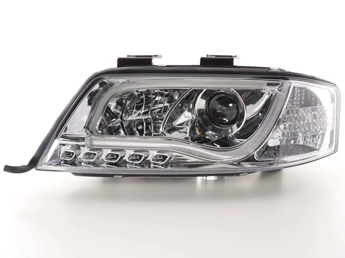 Scheinwerfer Set Daylight LED TFL-Optik Audi A6 Typ 4B Bj. 97-01 chrom