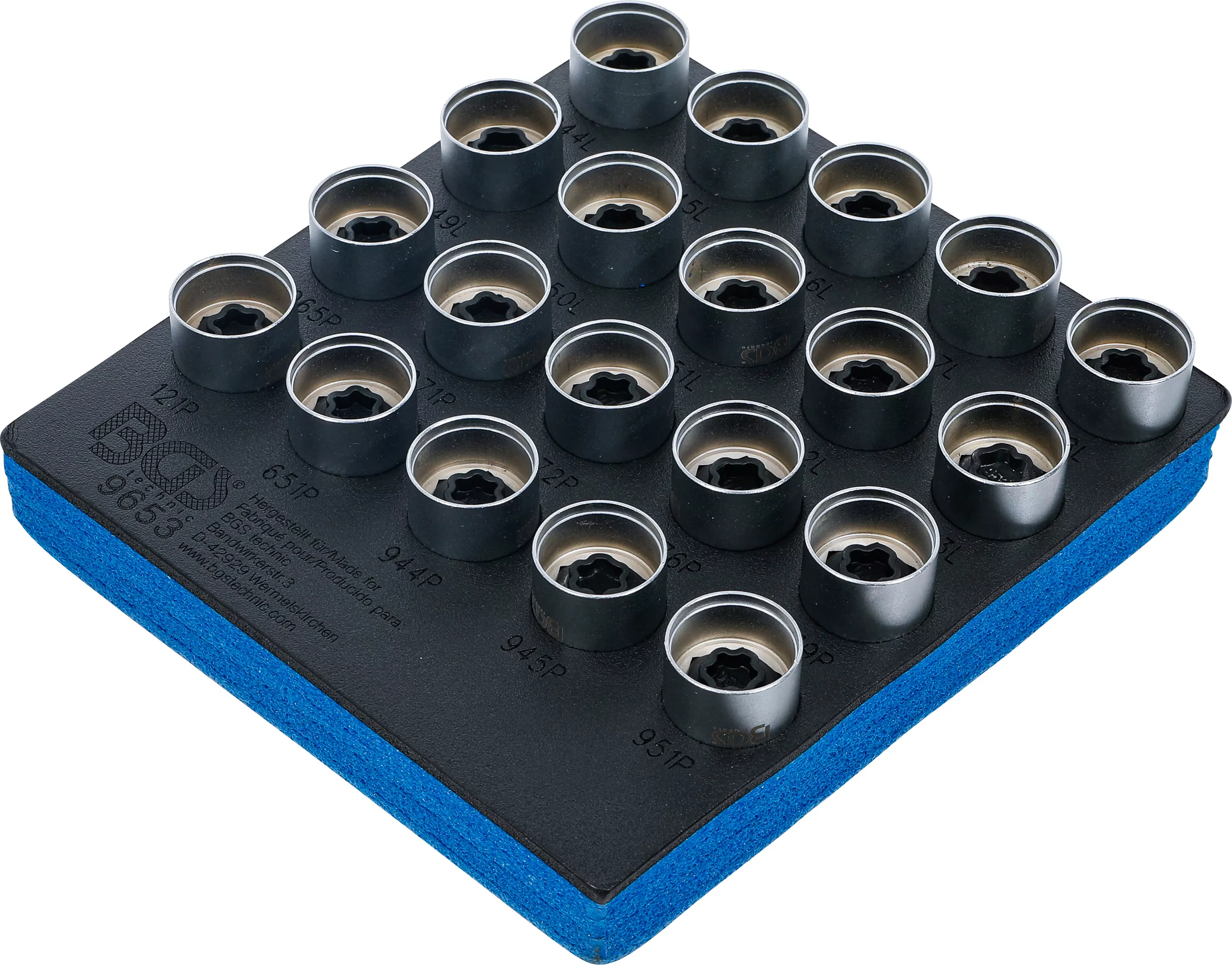 Werkstattwageneinlage 1/6: Felgenschloss-Werkzeug-Satz für Volvo | 20-tlg.