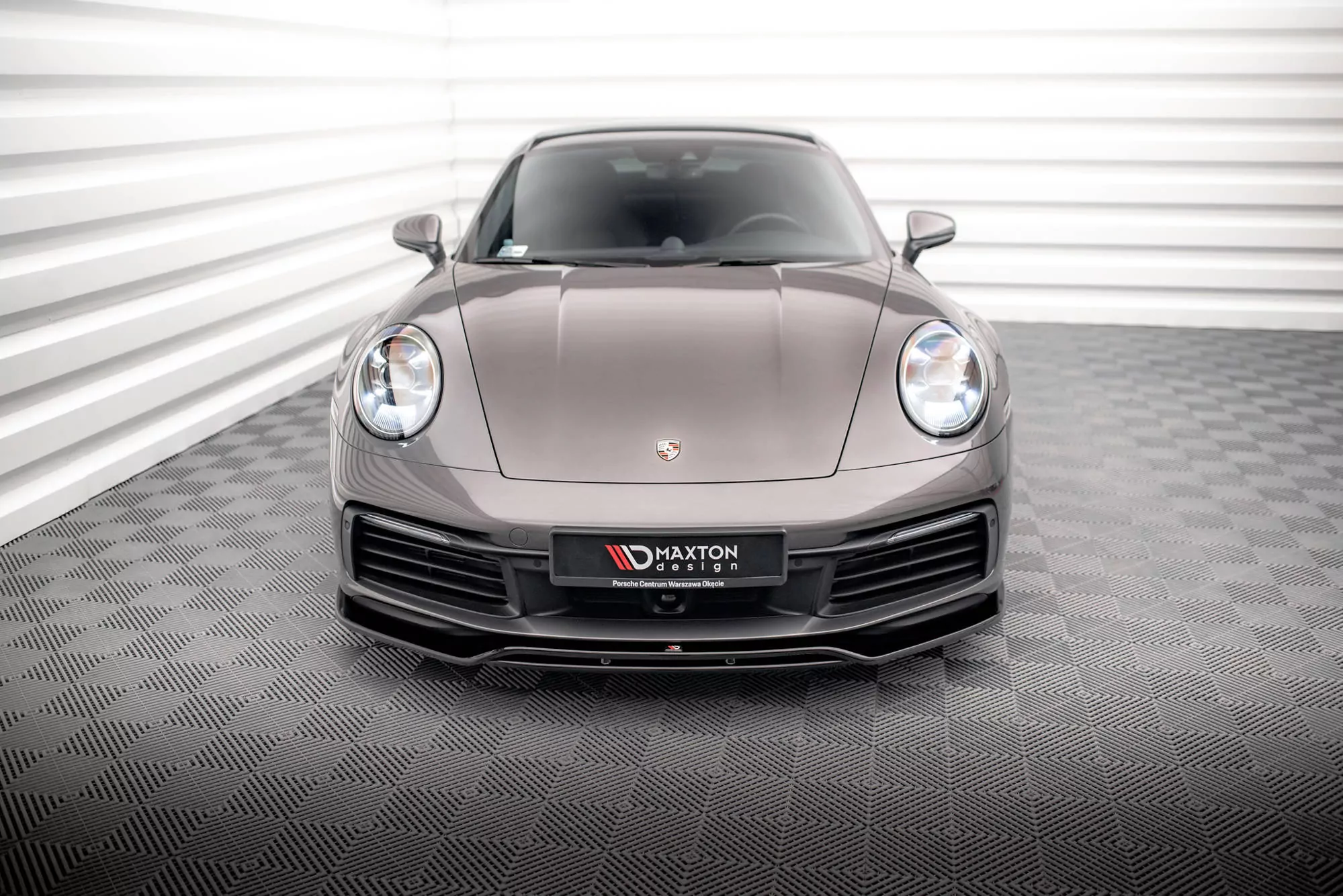 Front Ansatz Für Porsche 911 Carrera 4S 992 Schwarz Hochglanz