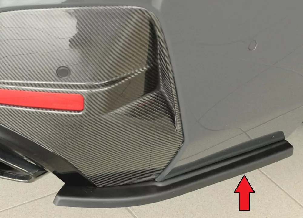 Rieger Heckschürzenansatz seitlich rechts matt schwarz für BMW i4 M G26  (G4C) Gran Coupé (5-tür.) 11.21-