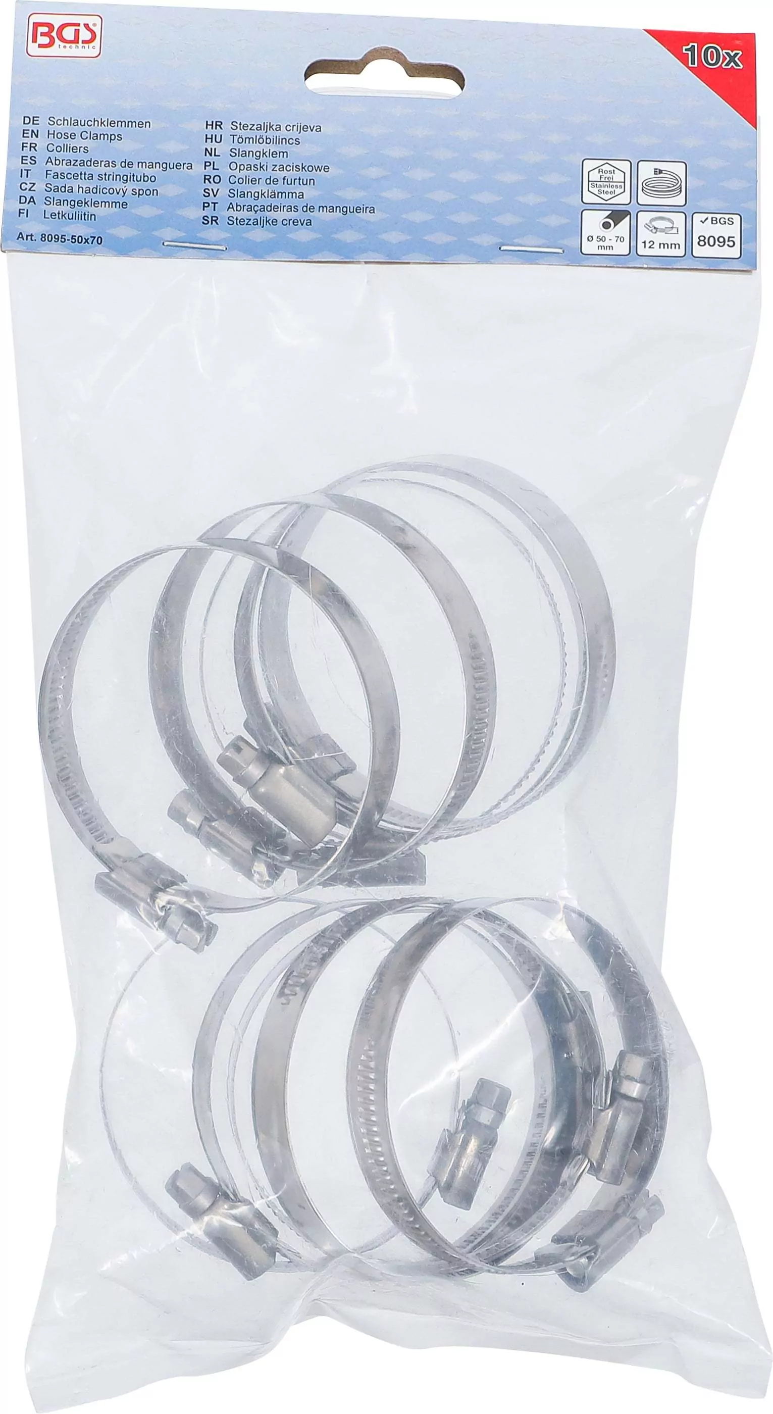Schlauchklemmen | rostfrei | 50 x 70 mm | 10-tlg.