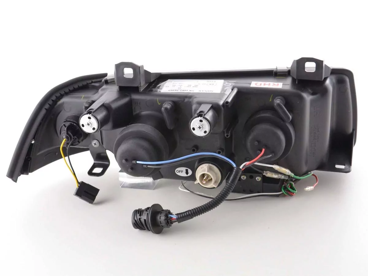 Scheinwerfer Set Daylight LED Tagfahrlicht BMW 3er E36 Coupe/Cabrio Bj. 92-98 chrom für Rechtslenker