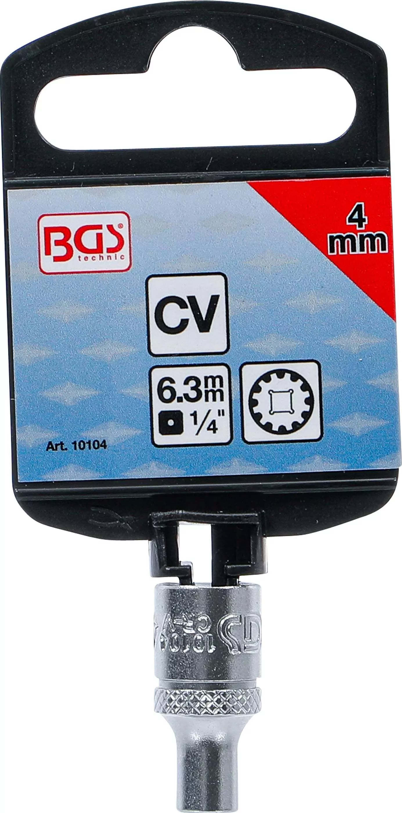 Steckschlüssel-Einsatz Gear Lock | Antrieb Innenvierkant 6,3 mm (1/4") | SW 4 mm