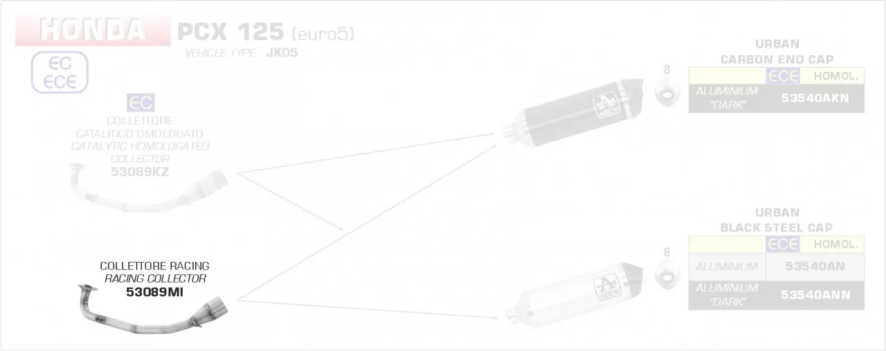 53089MI-Arrow Krümmer Honda PCX 125 21-