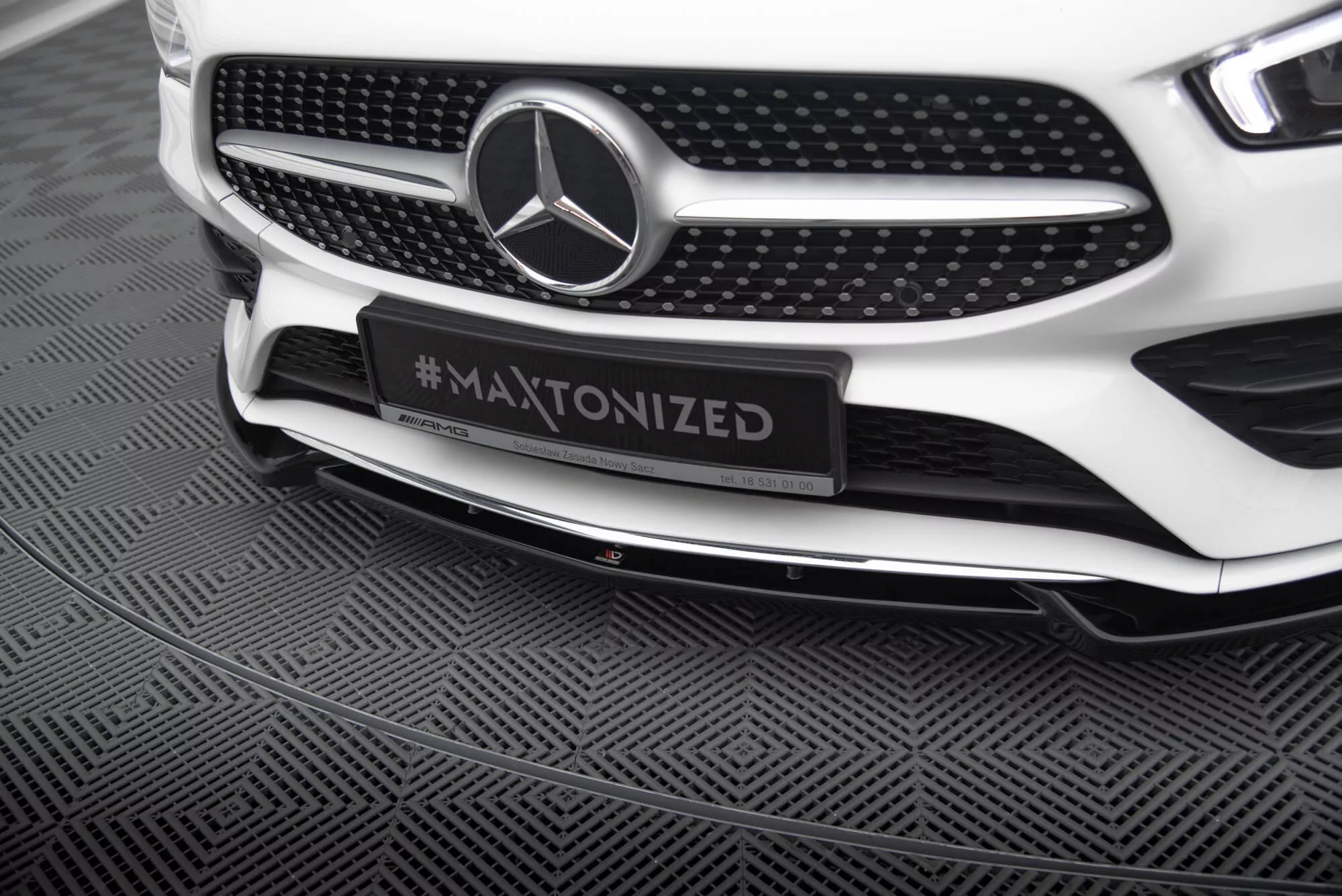Front Ansatz V.2 Für Mercedes-Benz CLA A35 AMG / AMG-Line C118 Schwarz Hochglanz