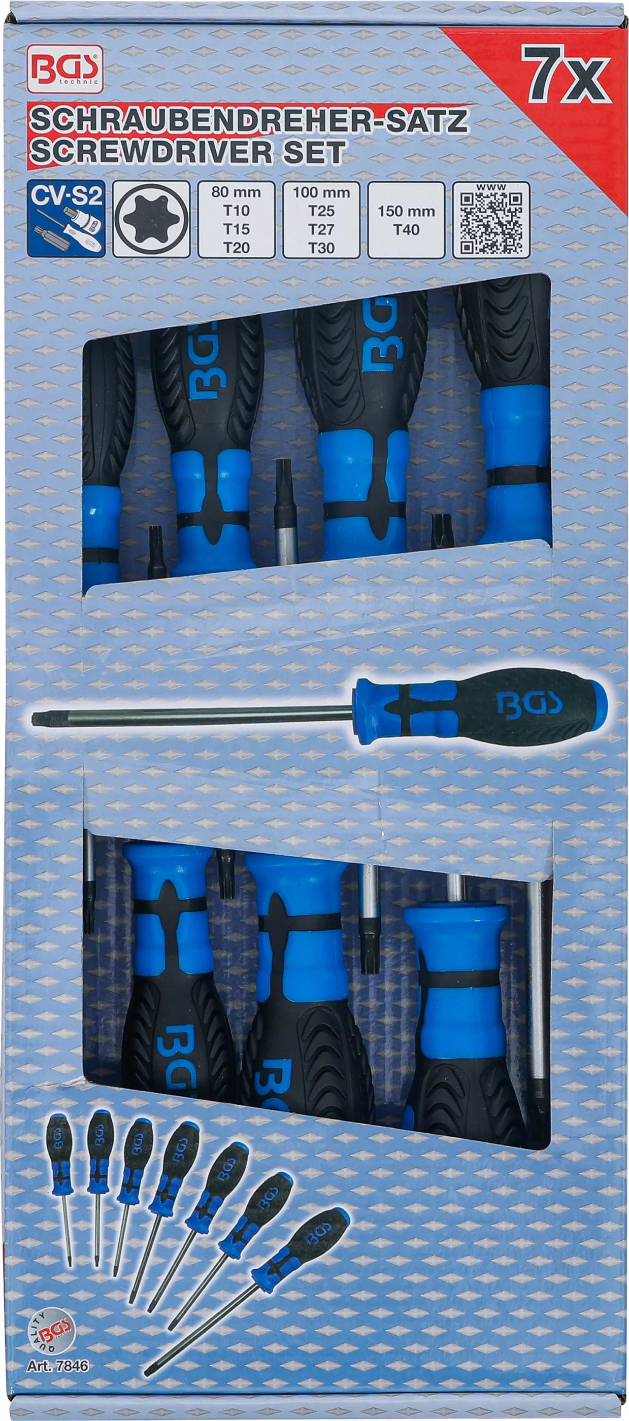 Schraubendreher-Satz | T-Profil (für Torx) | T10 - T40 | 7-tlg.